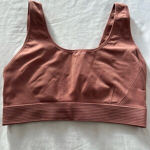 Seamless Scoop Neck Sports Bra - Dusty Rose